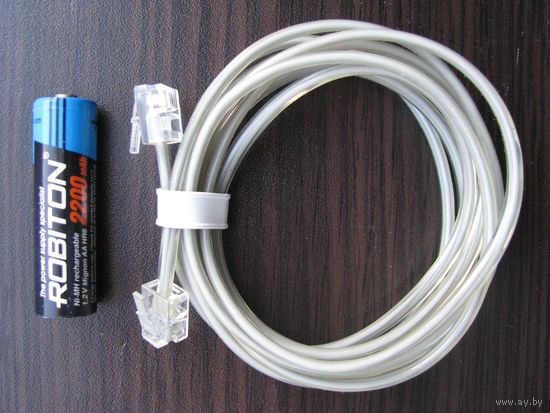 Шнур кабель телефонный 1,80 м ( с разъёмами  RJ-11, 6P2C ) .