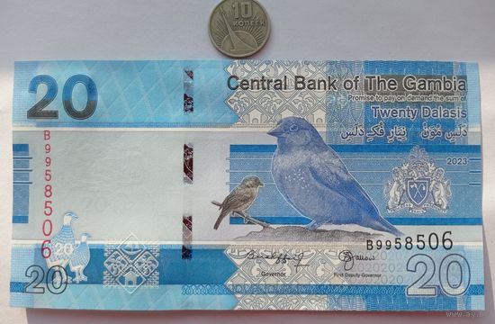 Werty71 Гамбия 20 даласи 2023 UNC банкнота