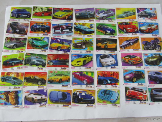 С рубля. Вкладыши и обёртки от жвачек Turbo super (Турбо супер). 62 шт.