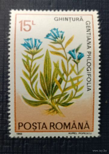 Марка Румыния 1993 Цветы