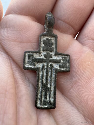 Крестик нательный старинный "Прямоконечный" С Эмалями