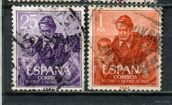 Испания - 1960 - Святой Винсент де Поль - [Mi. 1191-1192] - полная серия - 2 марки. Гашеные.  (Лот 11GL)-T2P42