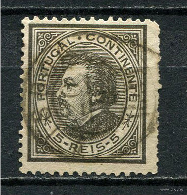 Португалия - 1880/1881 - Король Луиш I 5R - [Mi.51xB] - 1 марка. Гашеная.  (Лот 22DL)