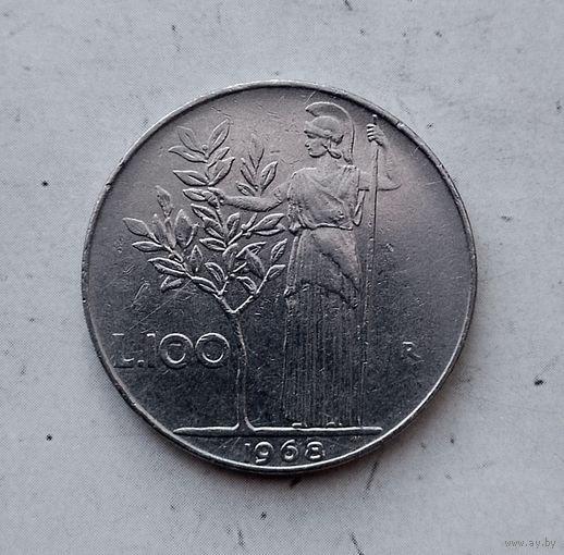 100 лир 1968 года Италия. Итальянская Республика.