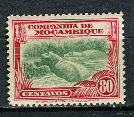 Португальские колонии - Мозамбик (Comp de Mocambique) - 1937 - Фауна. Бегемот 80С - [Mi.212] - 1 марка. MNH.  (Лот 20JQ)-T3P3