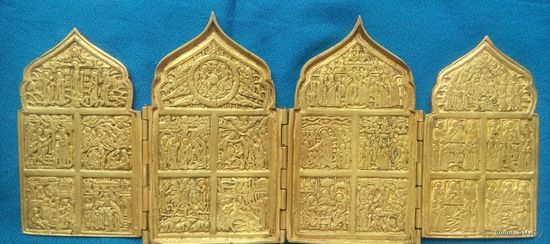 Складень Четырёхстворчатый Двунадесятые Праздники.