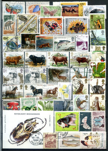 Фауна и флора 1 - 40+ марок и 1 блок - гашёные. #4-W1-128-B-1