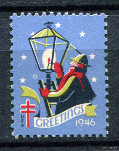 США, виньетки - 1946г. - Рождество, Новый Год. Борьба с туберкулёзом - 1 марка - MNH. Без МЦ!