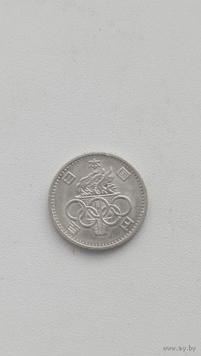 ЯПОНИЯ 100 йен 1964 год( серебро)