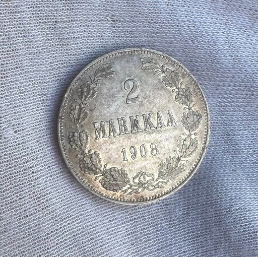 2 марки 1908 Финляндия в составе РИ! Великолепная в блеске! С рубля!