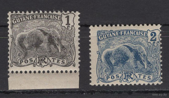 Французская Гвиана 1904** Фауна Муравьед Mi#49-50