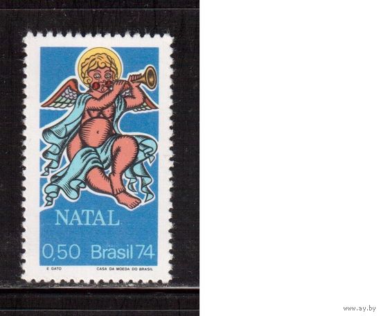 Бразилия-1974, (Мих.1463) ** , Рождество,