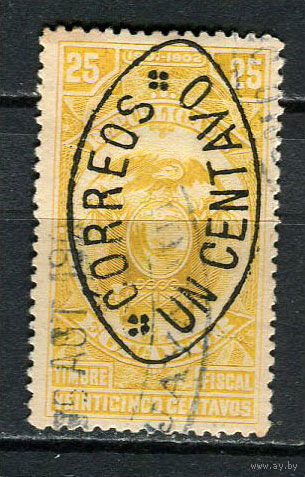 Эквадор - 1903 - Надпечатка 1С на 25С - [Mi.147] - 1 марка. Гашеная.  (Лот 26JB)-TG3P56