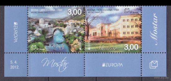 2012 Босния и Герцеговина Мостар 337-338Paar Европа Септ 7,20 евро