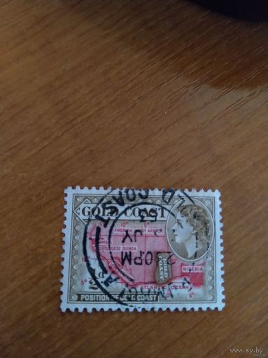 1952 Британская колония Золотой Берег география королева (4-4)