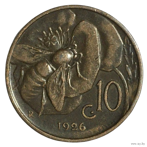 Италия 10 чентезимо, 1926 [XF+]