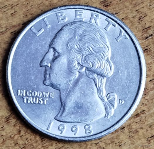 США 25 центов 1998 D