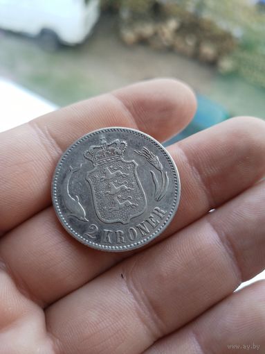 2 кроны 1876 Дания. Нечастая монета в коллекцию