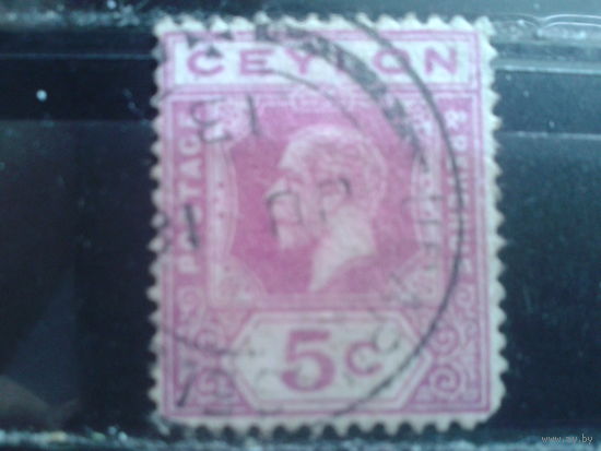 Цейлон, колония Англии, 1912. Король Георг V