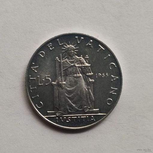 Ватикан 5 лир 1965 г.
