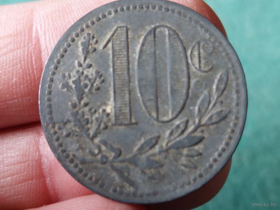 10 сантимов Алжир 1917 год