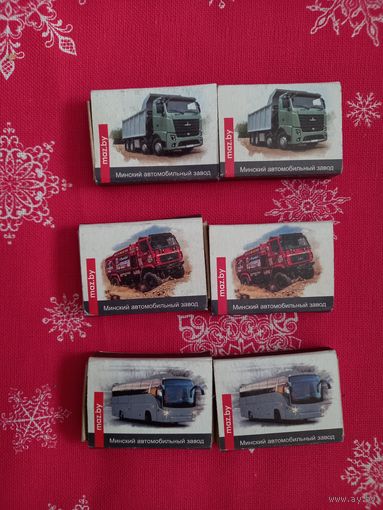 Спички  Минский автомобильный завод. Новые. Борисовдрев. 6  коробков.