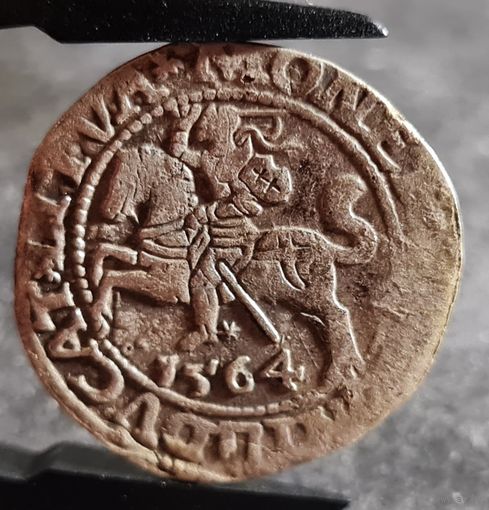 С РУБЛЯ! много лотов, Полугрош, 1/2 гроша 1564 года, Сигизмунд II, м.д. Вильно, Литва, ХОРОШИЙ!