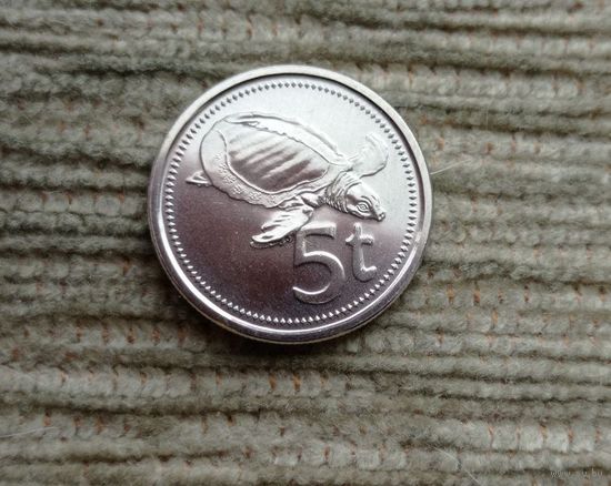 Werty71 Папуа Новая Гвинея 5 тойя 2010 Черепаха Двукоготная Блеск