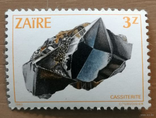Марка Заир, Конго, серия - минералы, касетерит, 1983 г