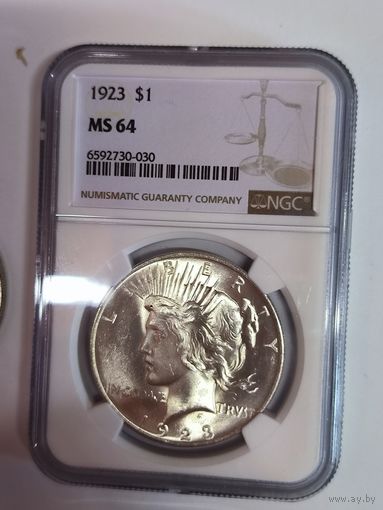 Доллар мирный MS 64 NGC