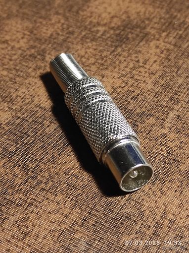 Штекер ТВ никель  с пружиной, с 1 рубля