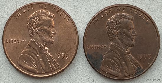 США 1 цент 1999 г. Цена за 1 шт.