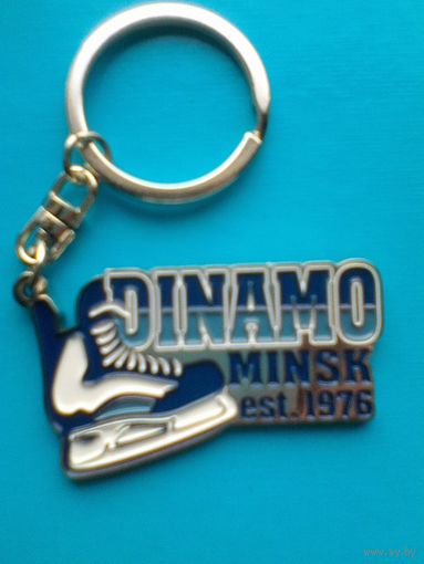 Брелок - "Хоккейный Клуб "DINAMO" Minsk,est.1976" - Металл.