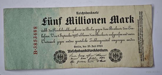 1923 год 5 000 000 марок Германия