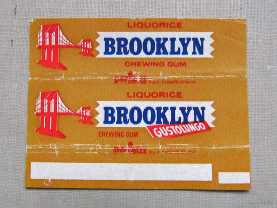 01-282 Обертка фантик от жевачки жевательной резинки Brooklyn 1970-е