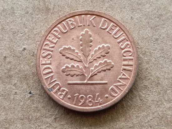 ФРГ 1 пфенниг, 1984"G" (К-U-)