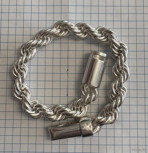 Браслет 875 пробы . Вес 82.3 грамма . Длина 24 см