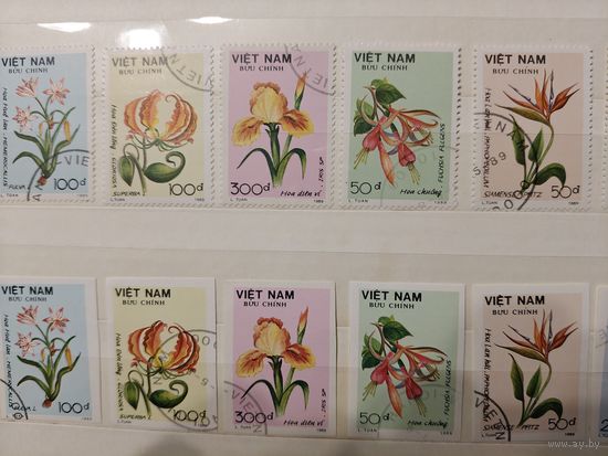 РАСПРОДАЖА КОЛЛЕКЦИИ. Вьетнам, марки "цветы", зубцовая и беззубцовая серии