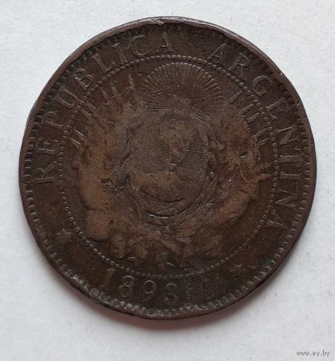 Аргентина 2 сентаво, 1893 4-15-15