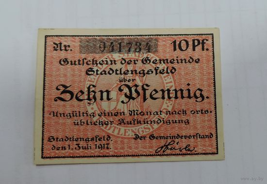 10 пфеннигов 1917г. (нотгельды) Германия.