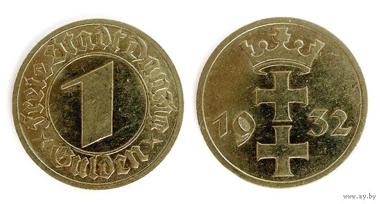 Монета 1 Гульден. 1932г. Данциг, медно-никель. Превосходная. Rare