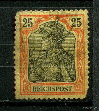 Рейх - 1900 - Аллегория Германия - 25Pf - [Mi.58] - 1 марка. Гашеная.  (Лот 141BW)