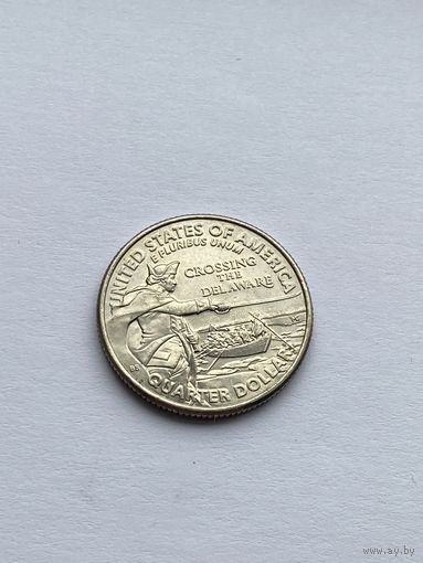 25 центов 2021 г., Джордж Вашингтон. Переправа через реку Делавэр, США