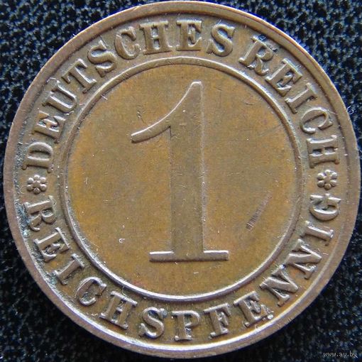 YS: Германия, 1 рейхспфенниг 1927A, KM# 37 (2)