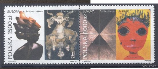 ПОЛЬША. 1993. Mi# 3445-3446. Живопись Полная серия в сцепке. MNH