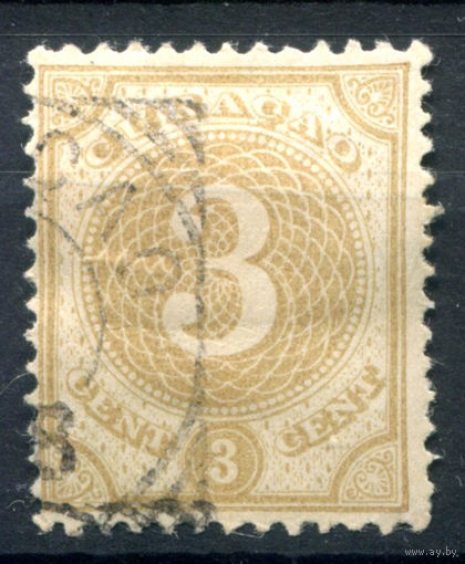 Нидерландские колонии - Кюрасао - 1889г. - 3 с - 1 марка - гашёная [Mi 22]. #3-WB-65-A-1