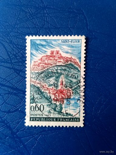 Франция. Сен-Флур. Городской пейзаж, мост, замок. 1963 (6)