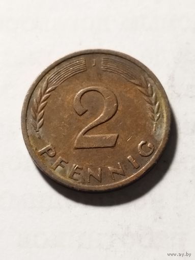 Германия 2 пфенинга 1970 J