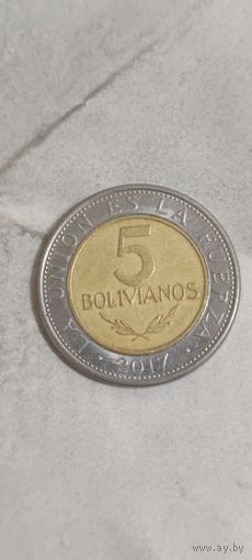 Боливия 5 боливиано 2017