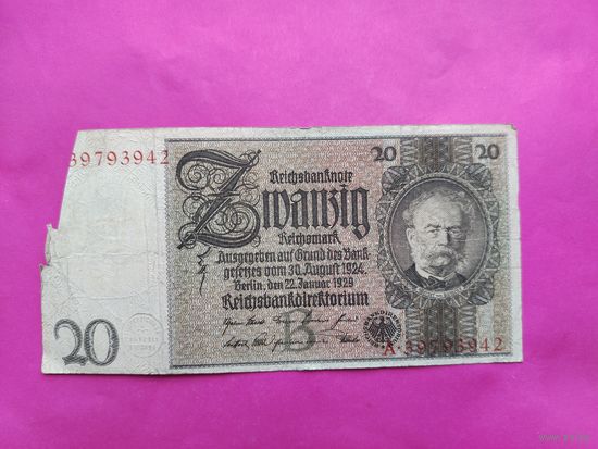20 марок 1929 года.
